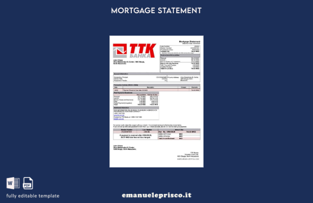 stile verificato Dichiarazione di mutuo della Macedonia del Nord TTK Banka Model